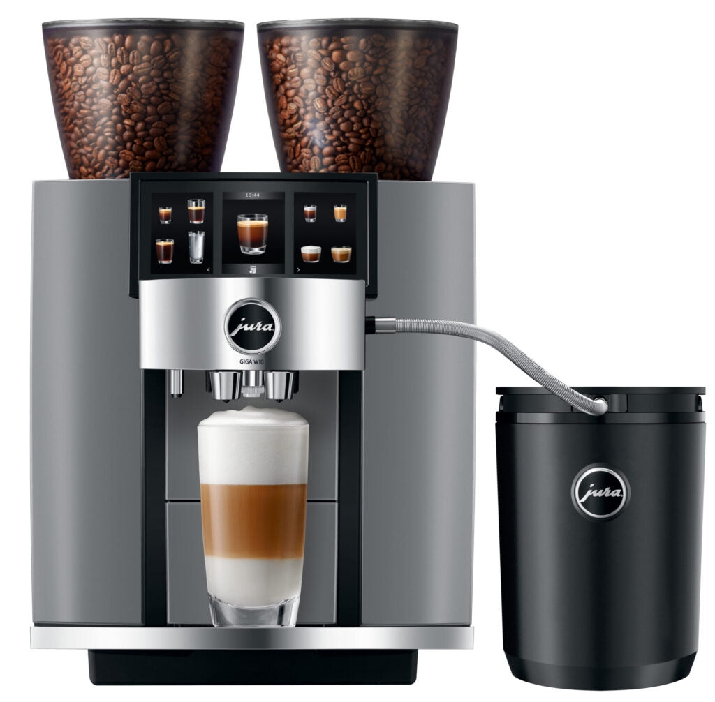 JURA GIGA 10 Diamond Silver - Beste volautomatische koffiemachine met 35 koffiespecialiteiten, Cold Extraction Process en keramische schijfmolens.