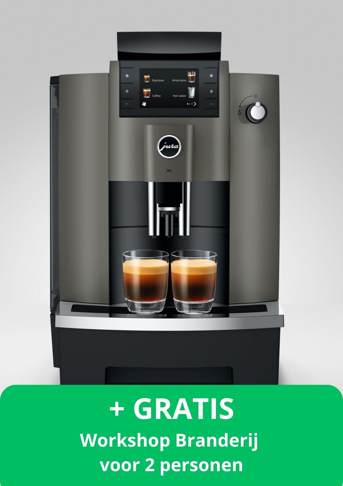 JURA W4 Dark Inox + Workshop branderij +Proefpakket - 11 jaar officiële JURA dealer